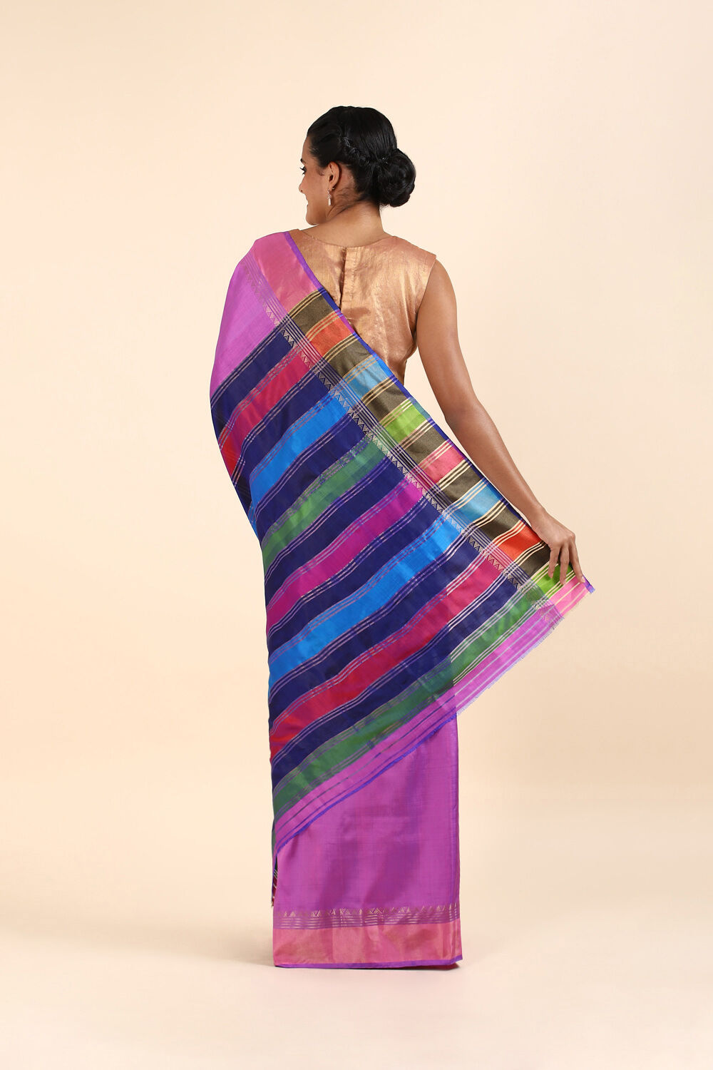 Violet Pure Silk Woven Saree image number null