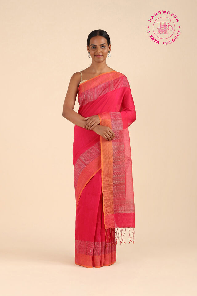 Pink Pure Silk Vanya Jamdani Saree