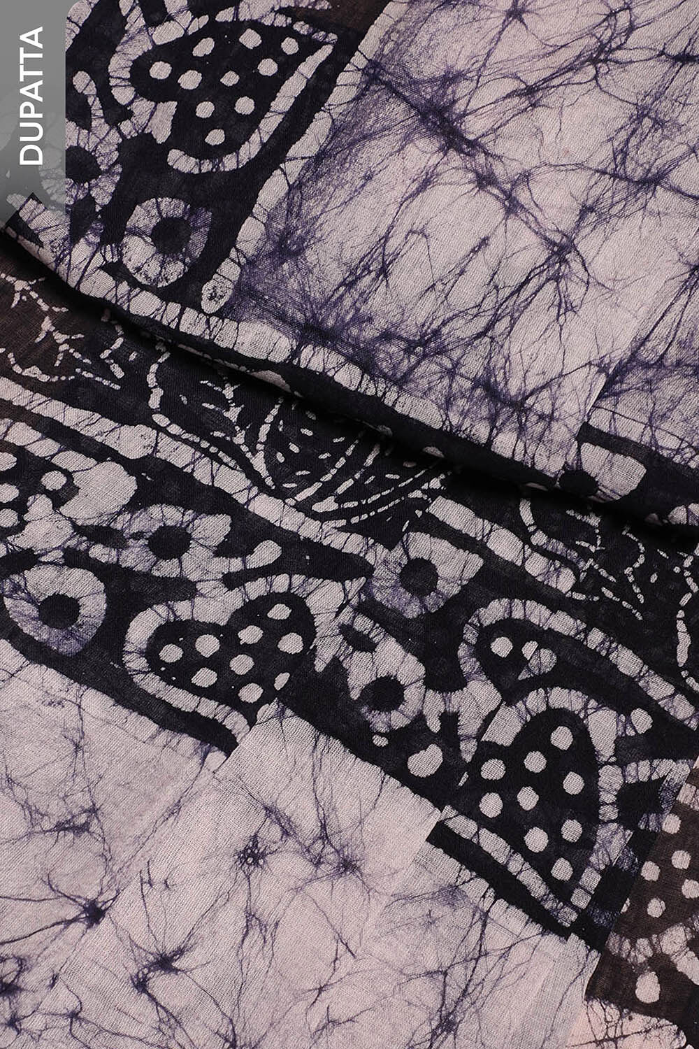 Blue Batik Pure Cotton Unstitched Suit Set image number null
