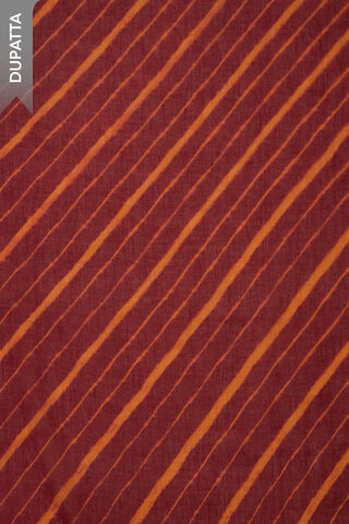 Dark Red Lambani Embroidered Pure Cotton Unstitched Suit Set thumbnail image number null