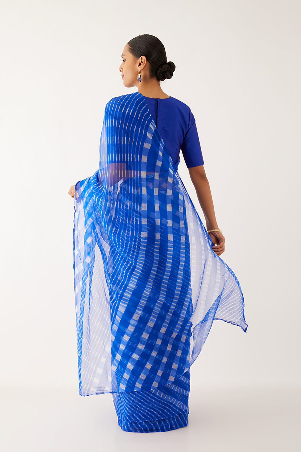 Blue Pure Chiffon Leheriya Saree image number null