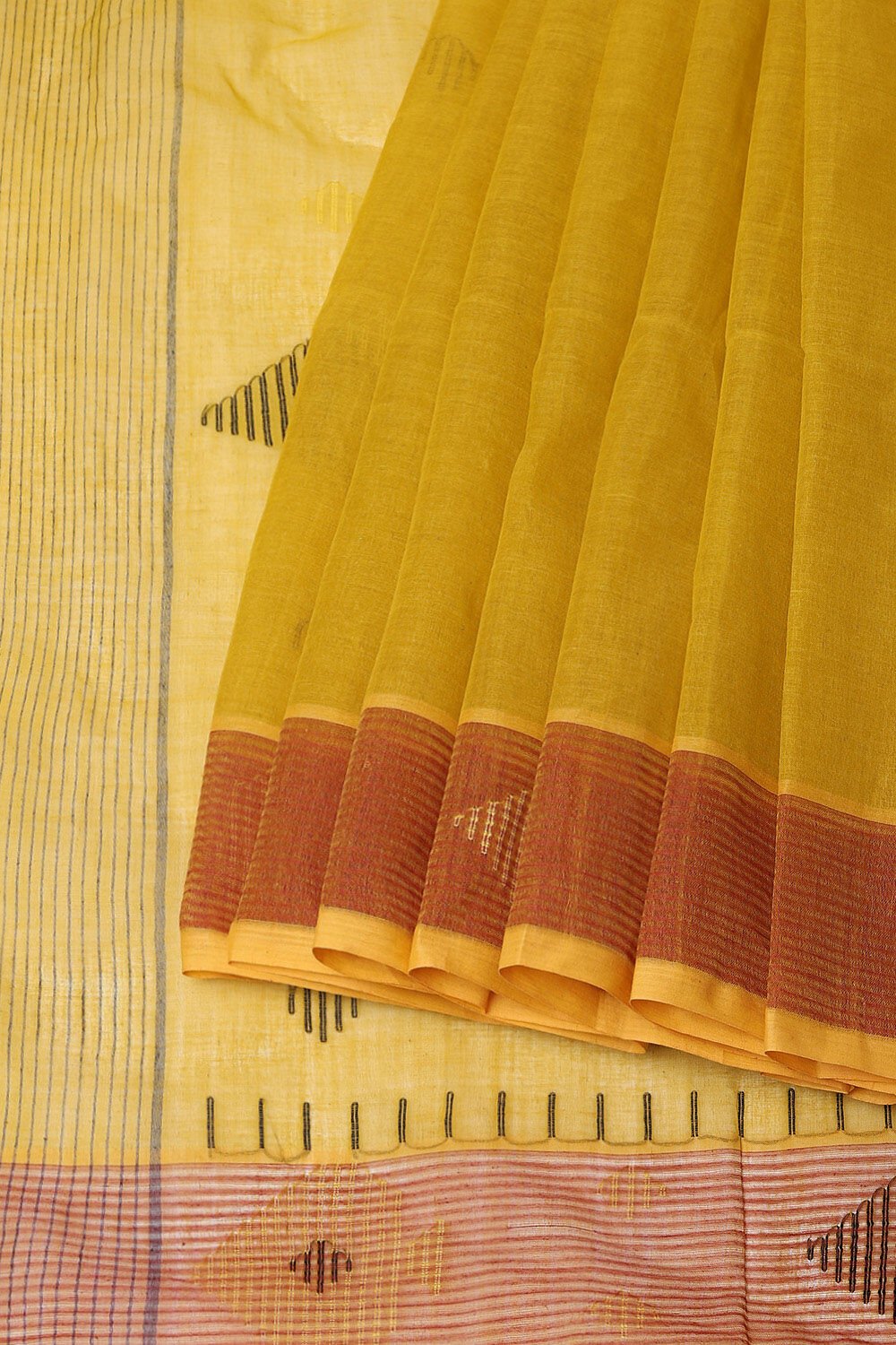 Light Pure Green Cotton Bengal Saree image number null