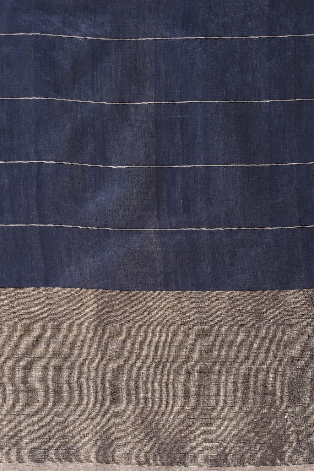 Dark Blue Pure Tussar Silk Bhagalpuri Saree image number null