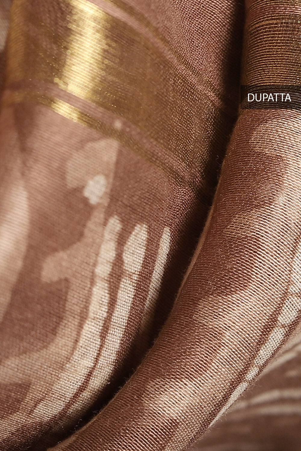 Orange Silk Cotton Bagru Printed Unstitched Suit Set image number null