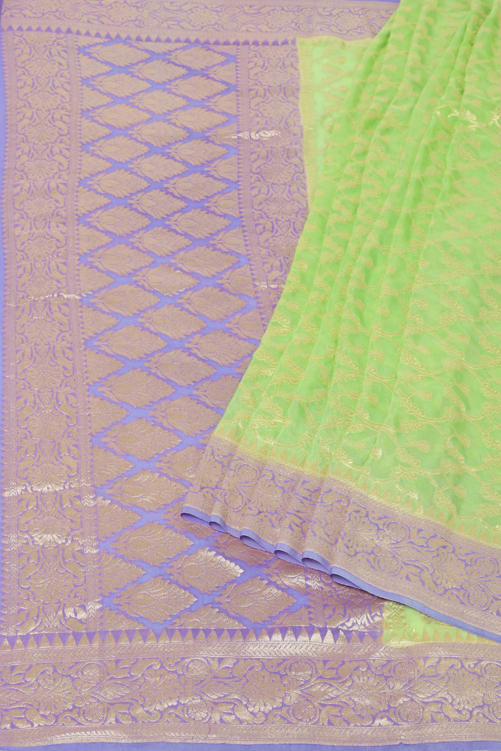 Light Pure Green Georgette Banarasi Saree image number null