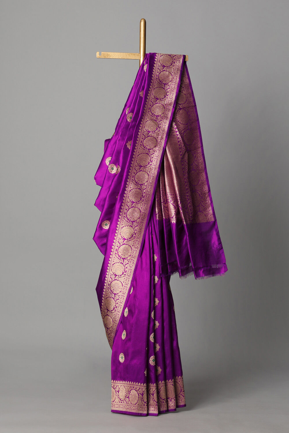 Purple Pure Silk Banarasi Saree image number null