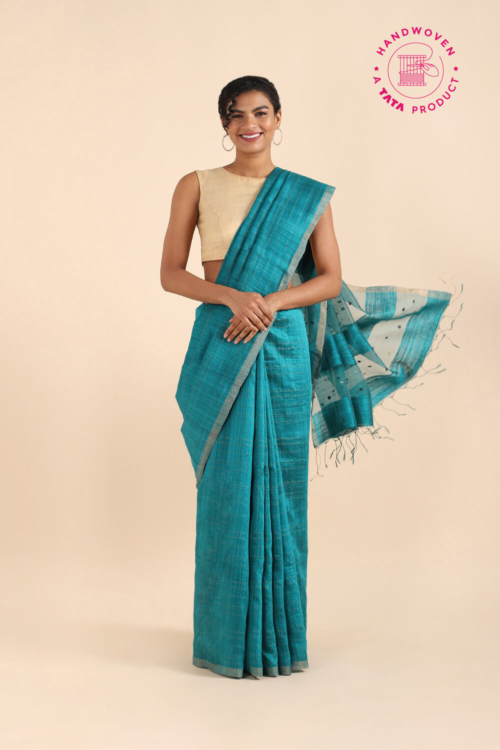 Light Blue Pure Silk Vanya Bengal Saree image number null
