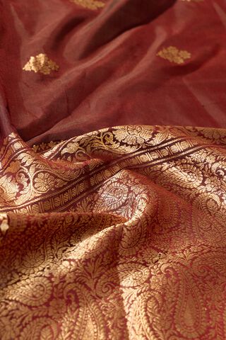 Dark Red Banarasi Inspired Design Silk Viscose Kadwa Saree thumbnail image number null