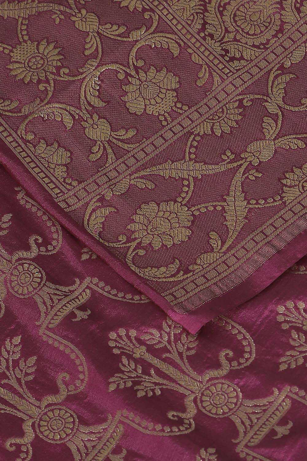 Violet Pure Silk Banarasi Saree image number null