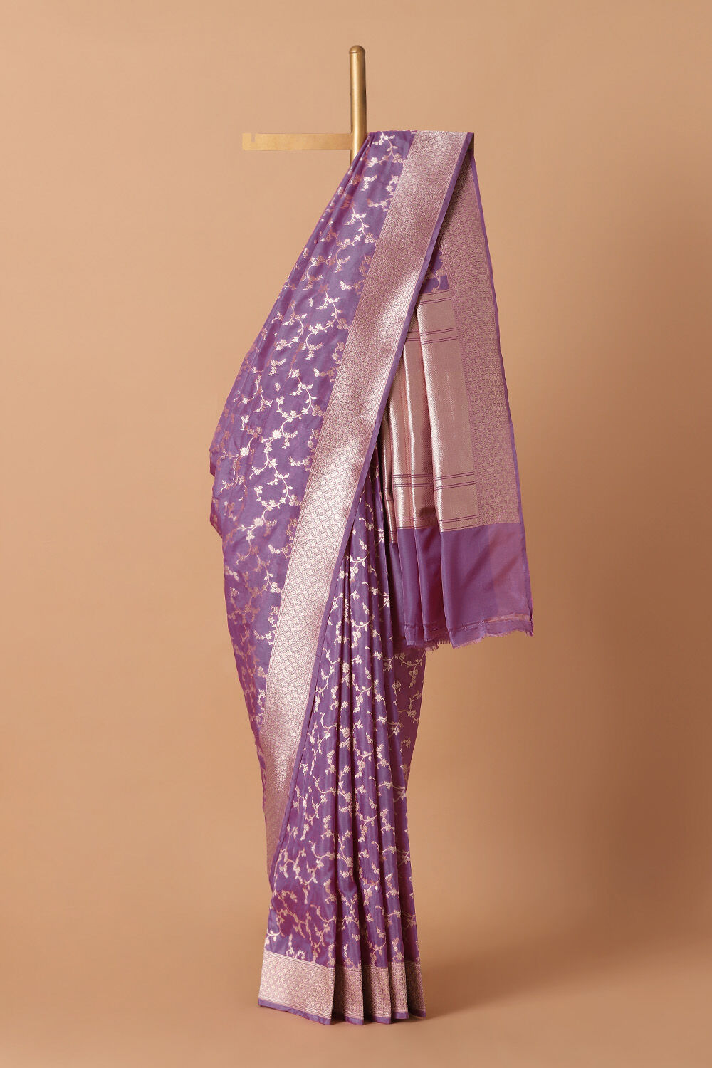 Purple Pure Silk Banarasi Saree image number null