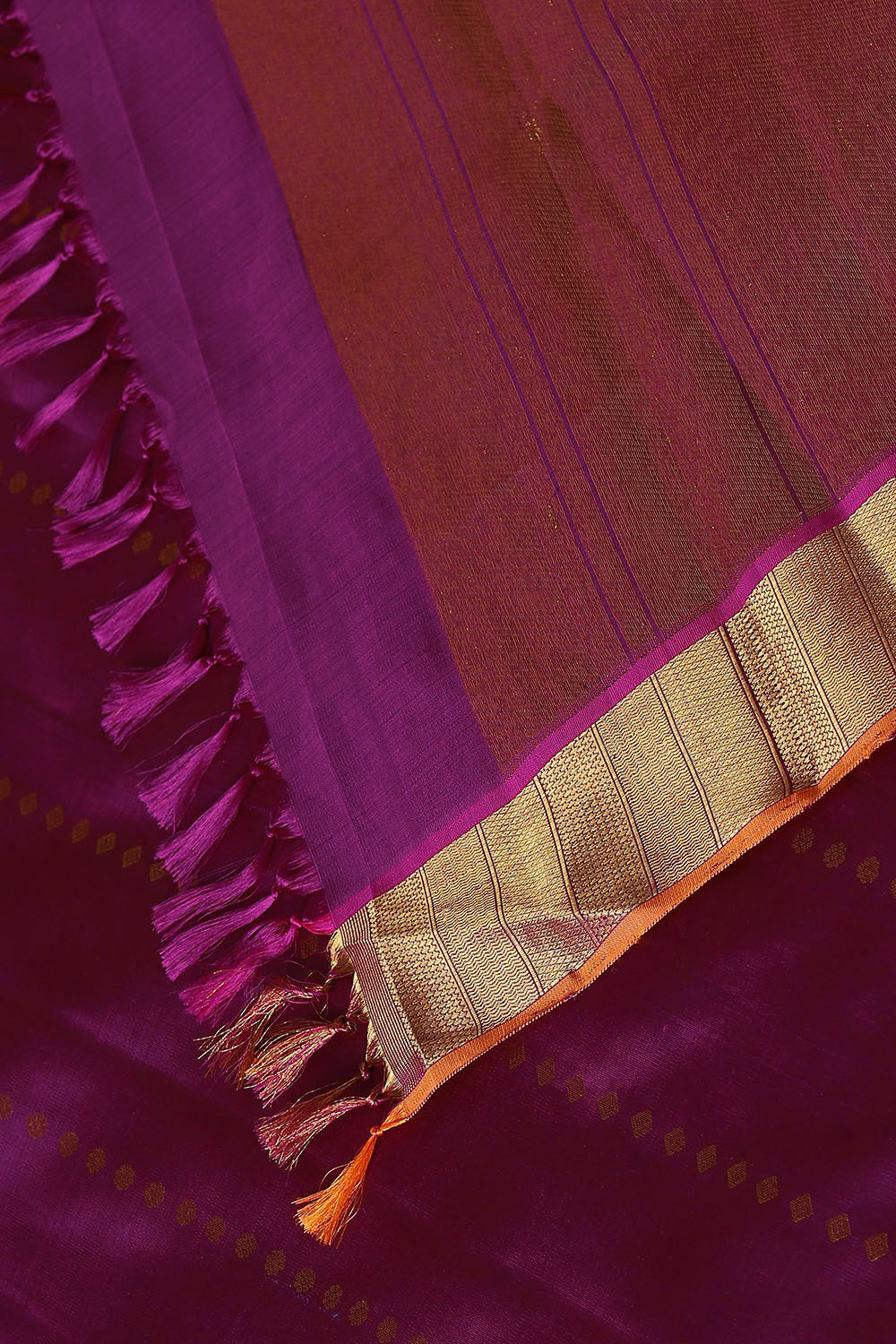Purple Pure Silk Kanjivaram Saree image number null