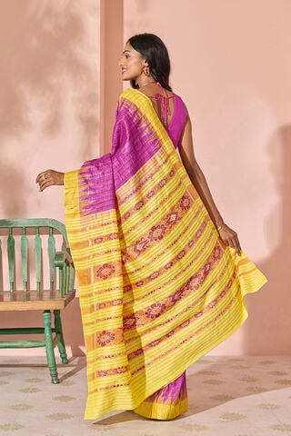Pink Ikat Pure Tussar Silk Gopalpur Saree thumbnail image number null