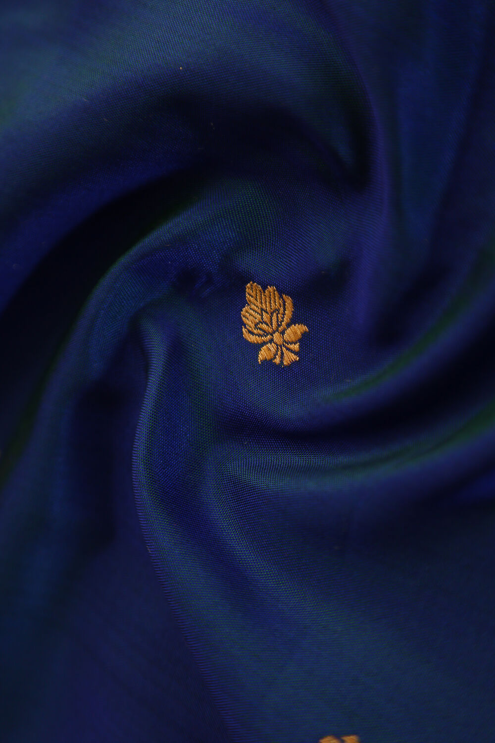 Peacock Blue Pure Silk Banaras Dupatta image number null