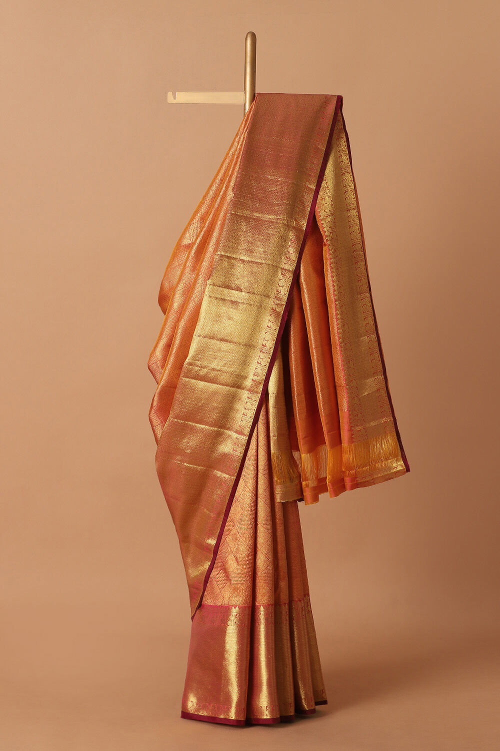 Orange Pure Silk Kanjivaram Saree image number null