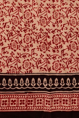 Red Bagh Block Printed Pure Cotton Saree thumbnail image number null