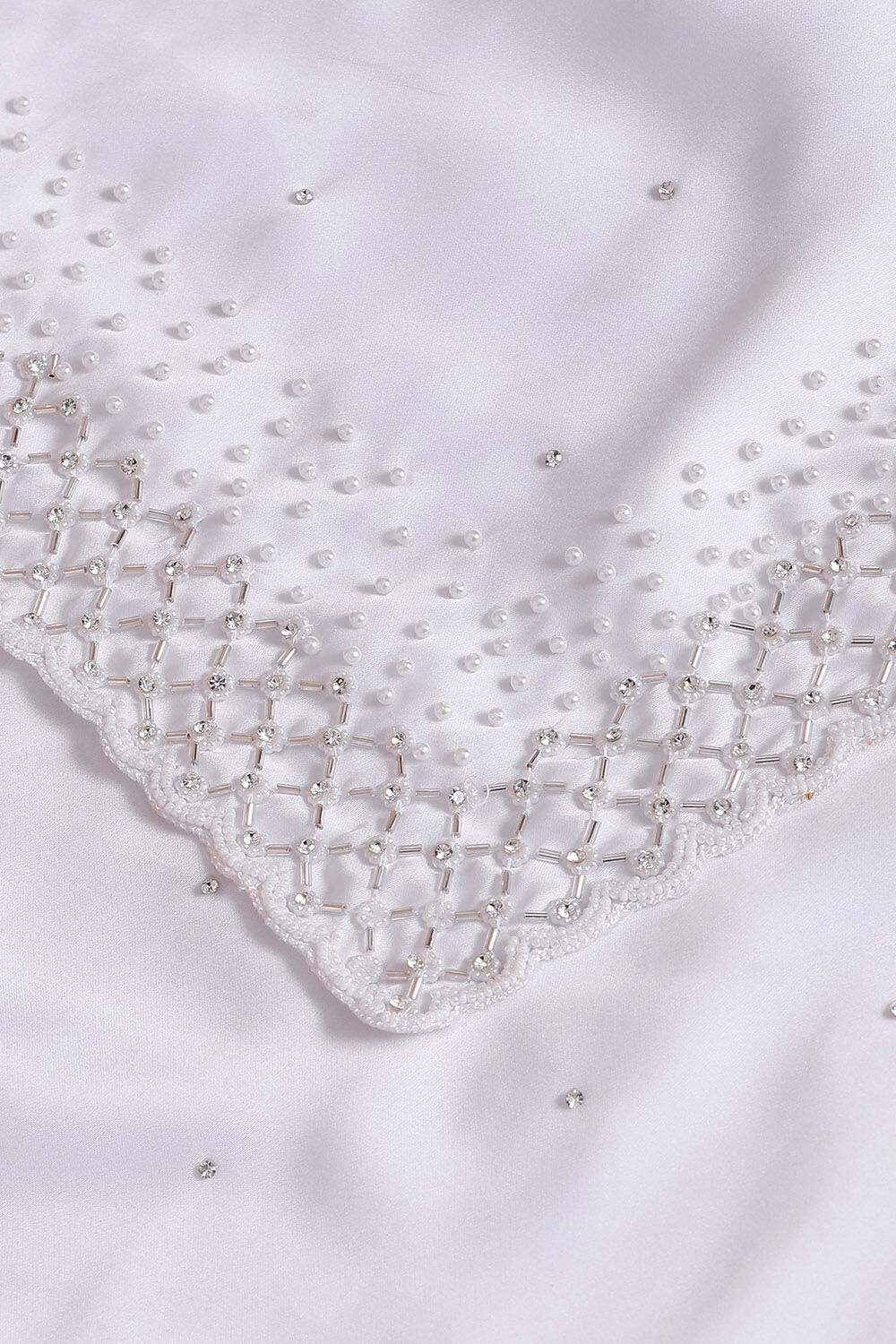 White Pure Embroidered Saree image number null