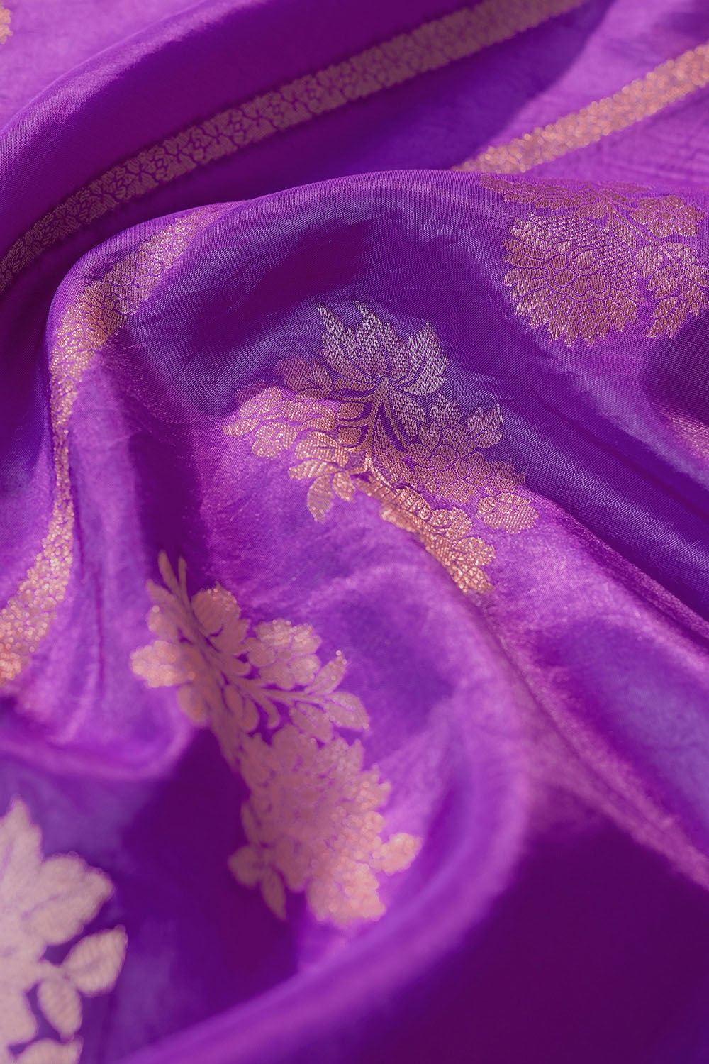 Purple Woven Design Viscose Saree image number null