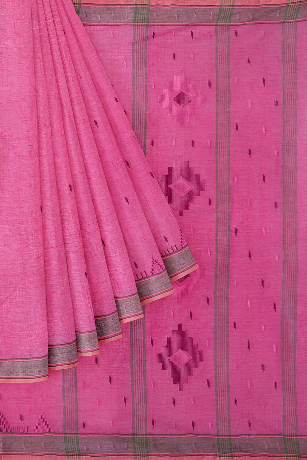 Light Pink Pure Cotton Jamdani Saree image number null