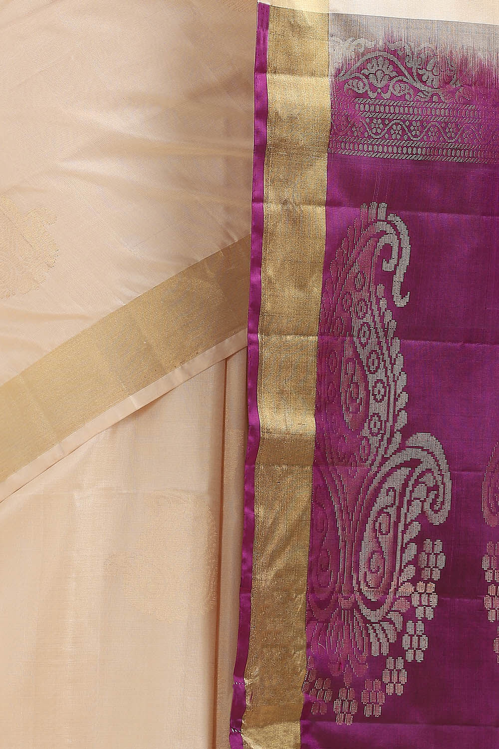 Beige Pure Soft Silk Saree image number null