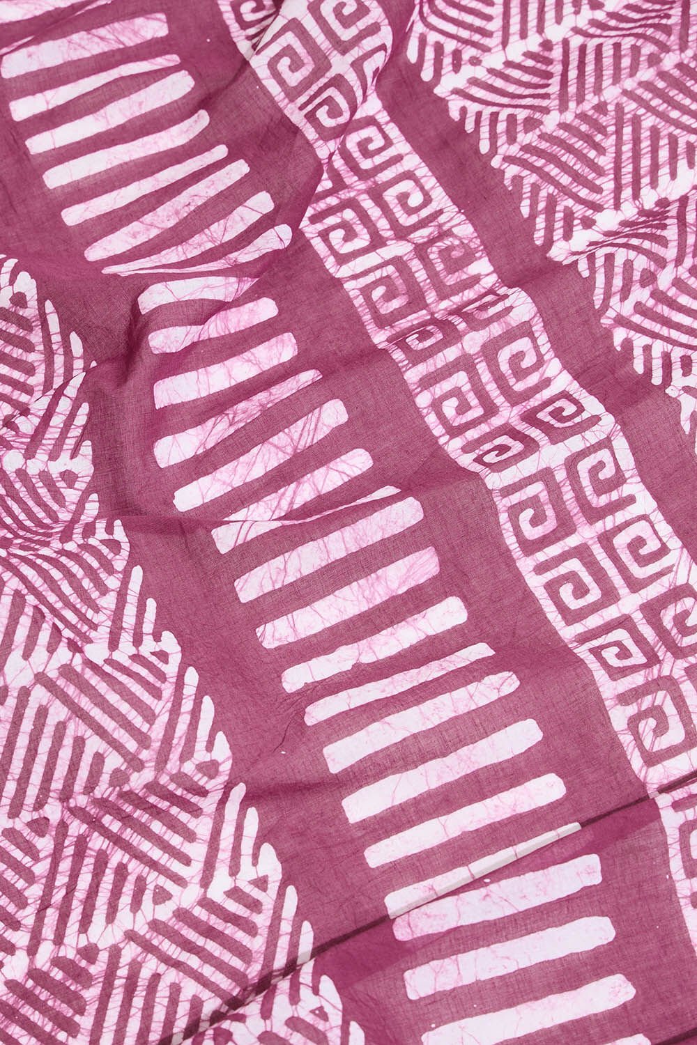 Dark Pink Ujjain Pure Cotton Batik Saree image number null