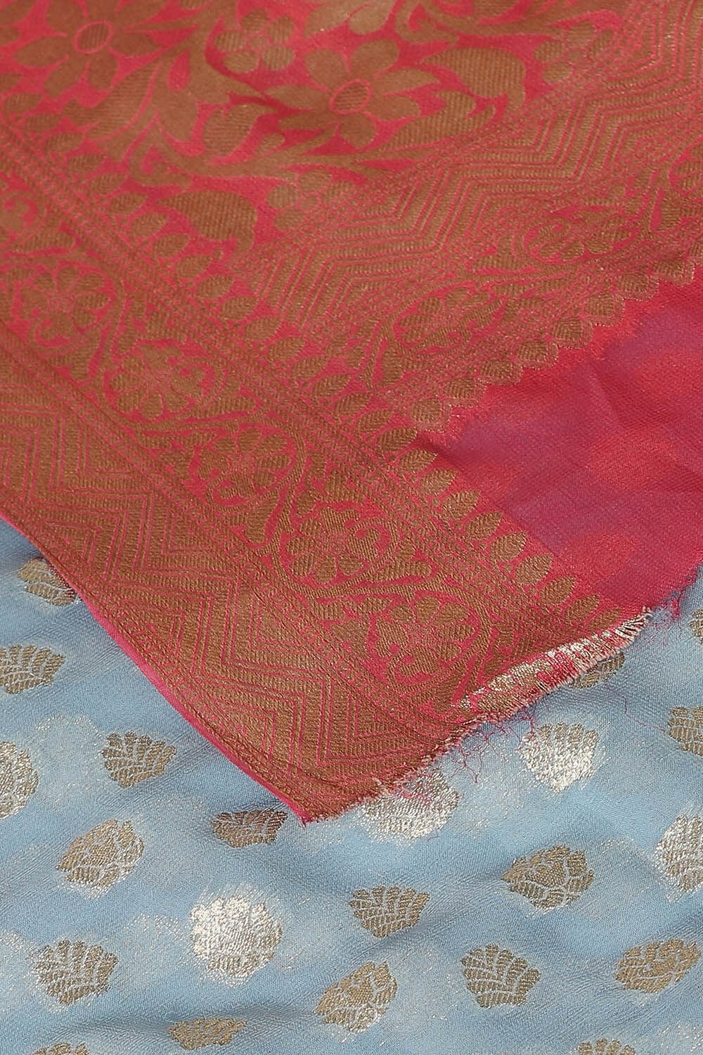 Blue Viscose Pure Georgette Banarasi Saree image number null