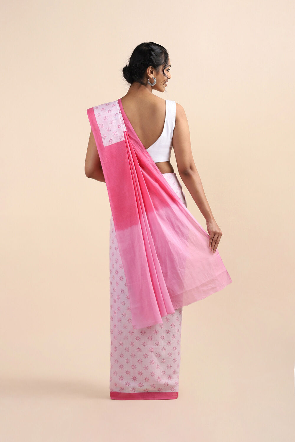 Pink Pure Cotton Mulmul Printed Saree image number null
