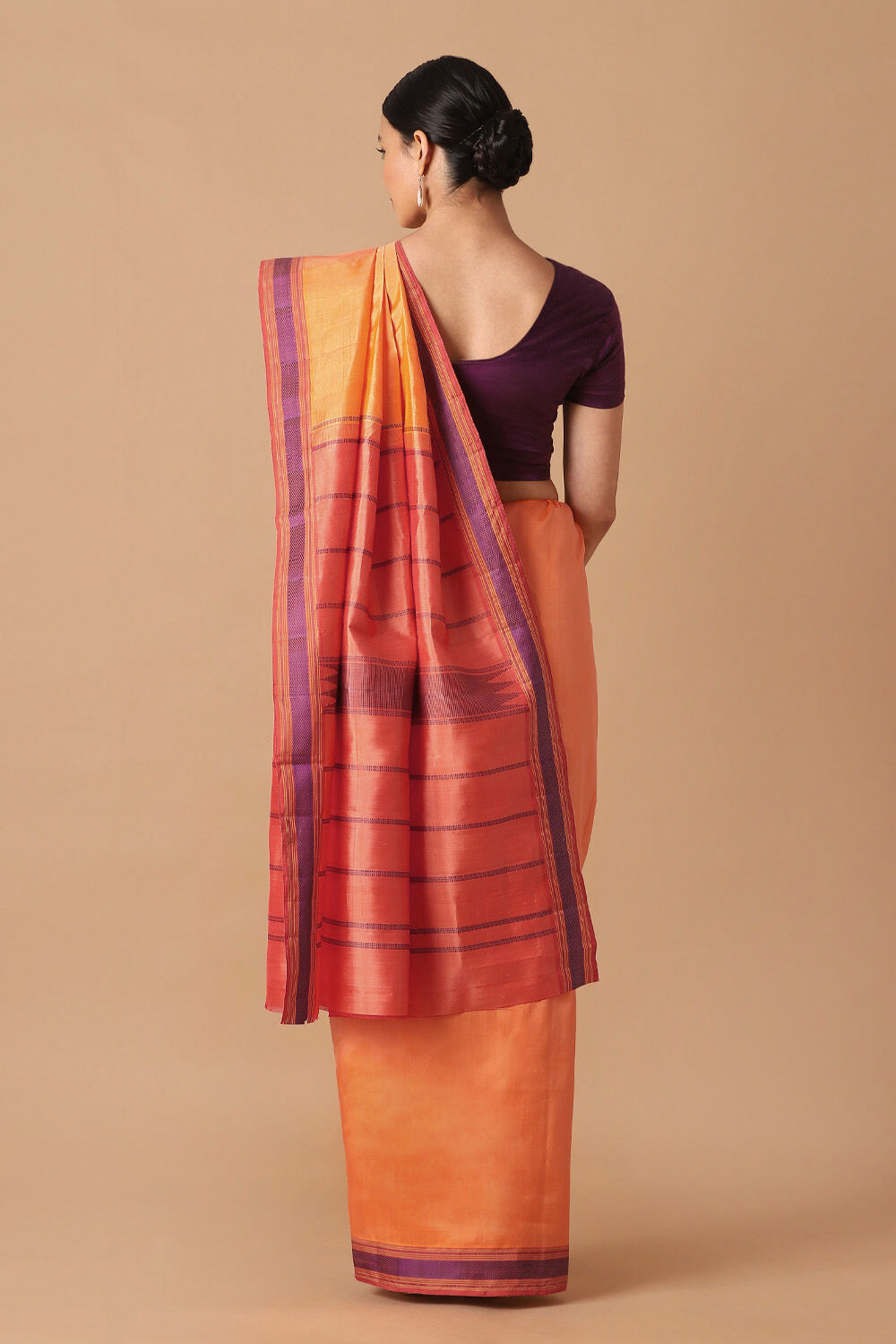 Orange Pure Silk Kanjivaram Saree image number null