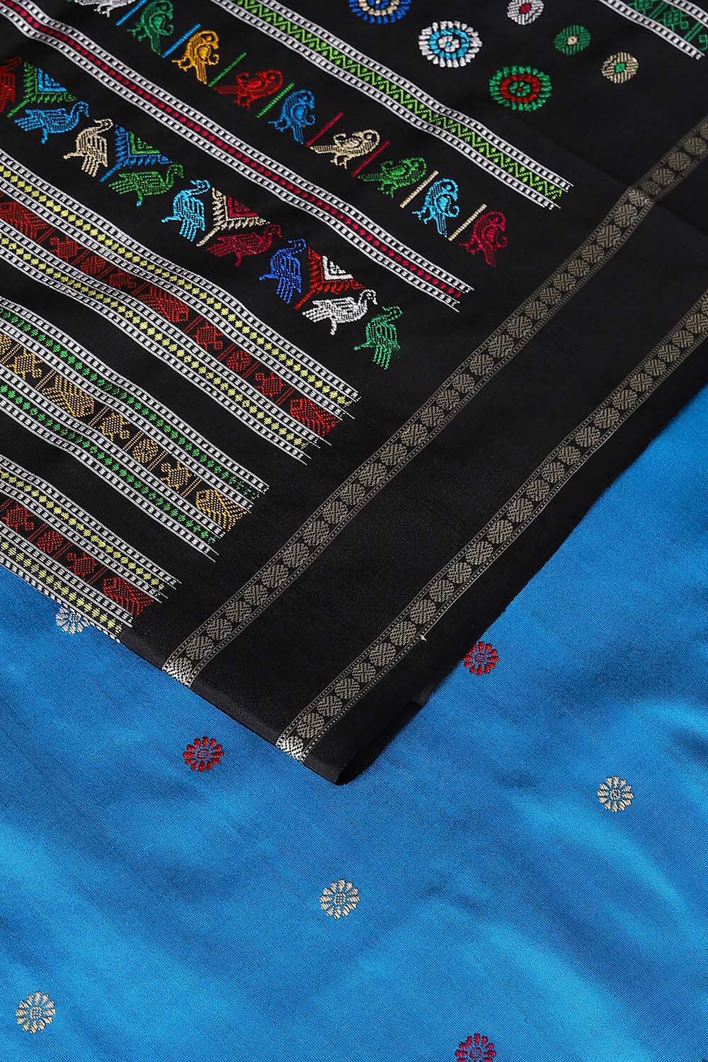 Blue Pure Silk Odissa Dolabedi Saree image number null