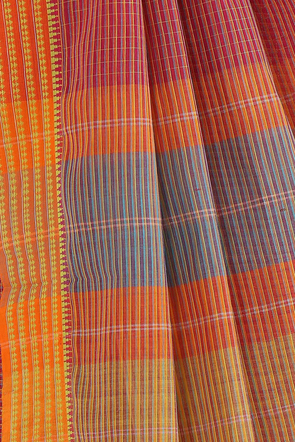Red Pure Cotton Naranyanpet Saree image number null