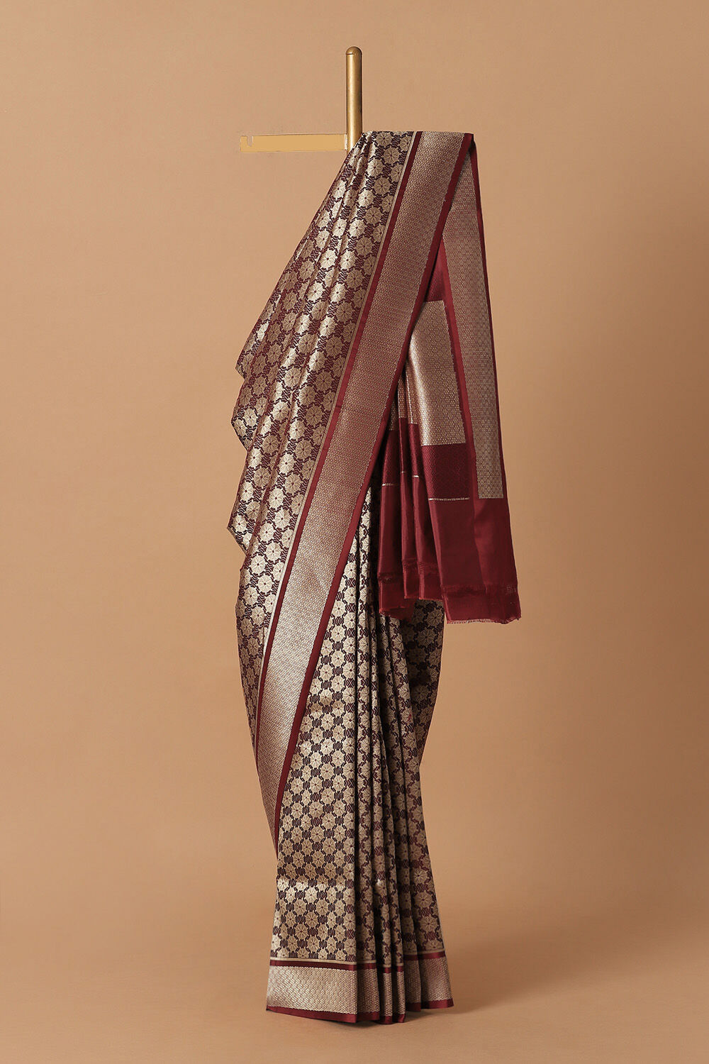 Red Pure Silk Banarasi Brocade Saree image number null