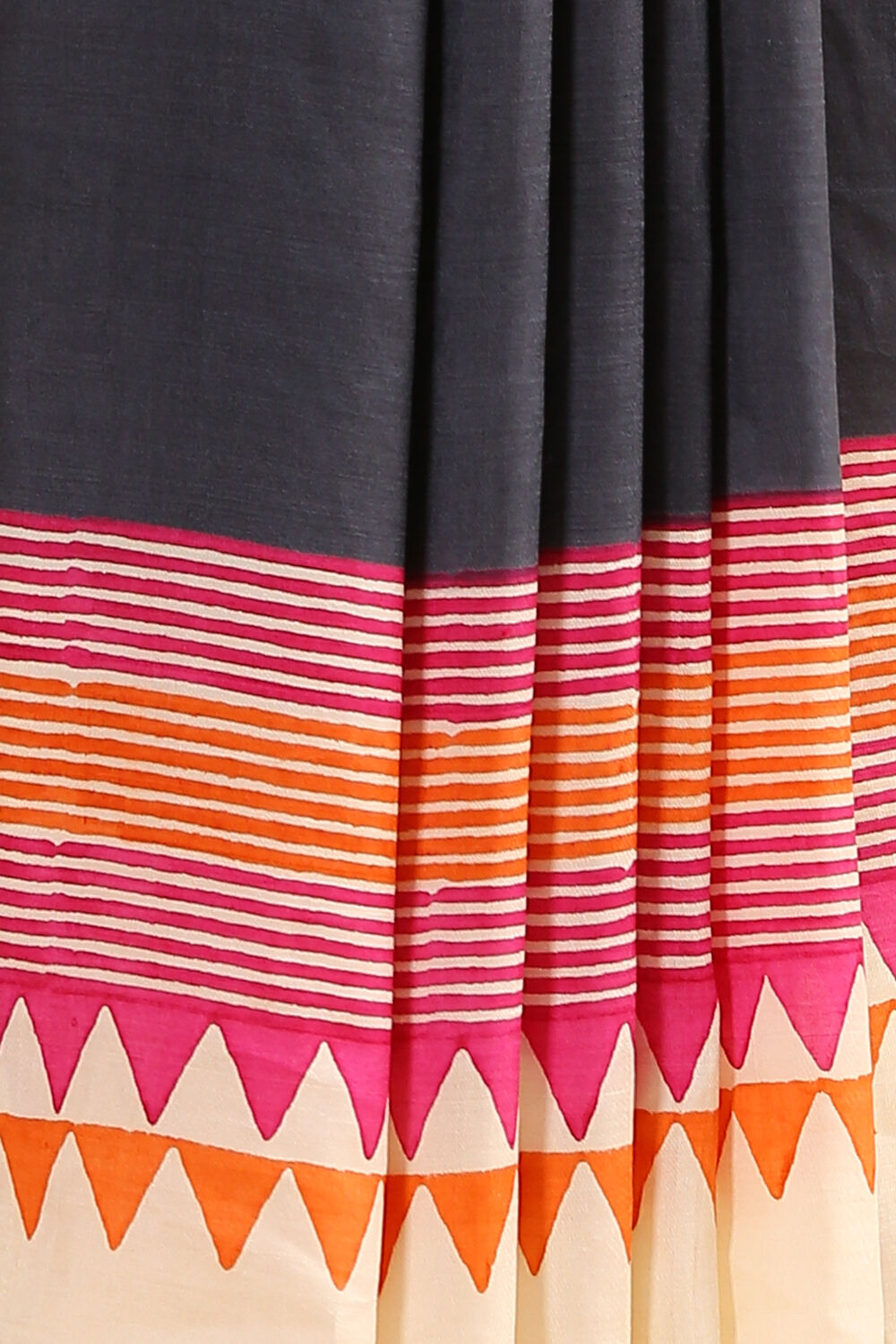 Black Pure Silk Printed Saree image number null