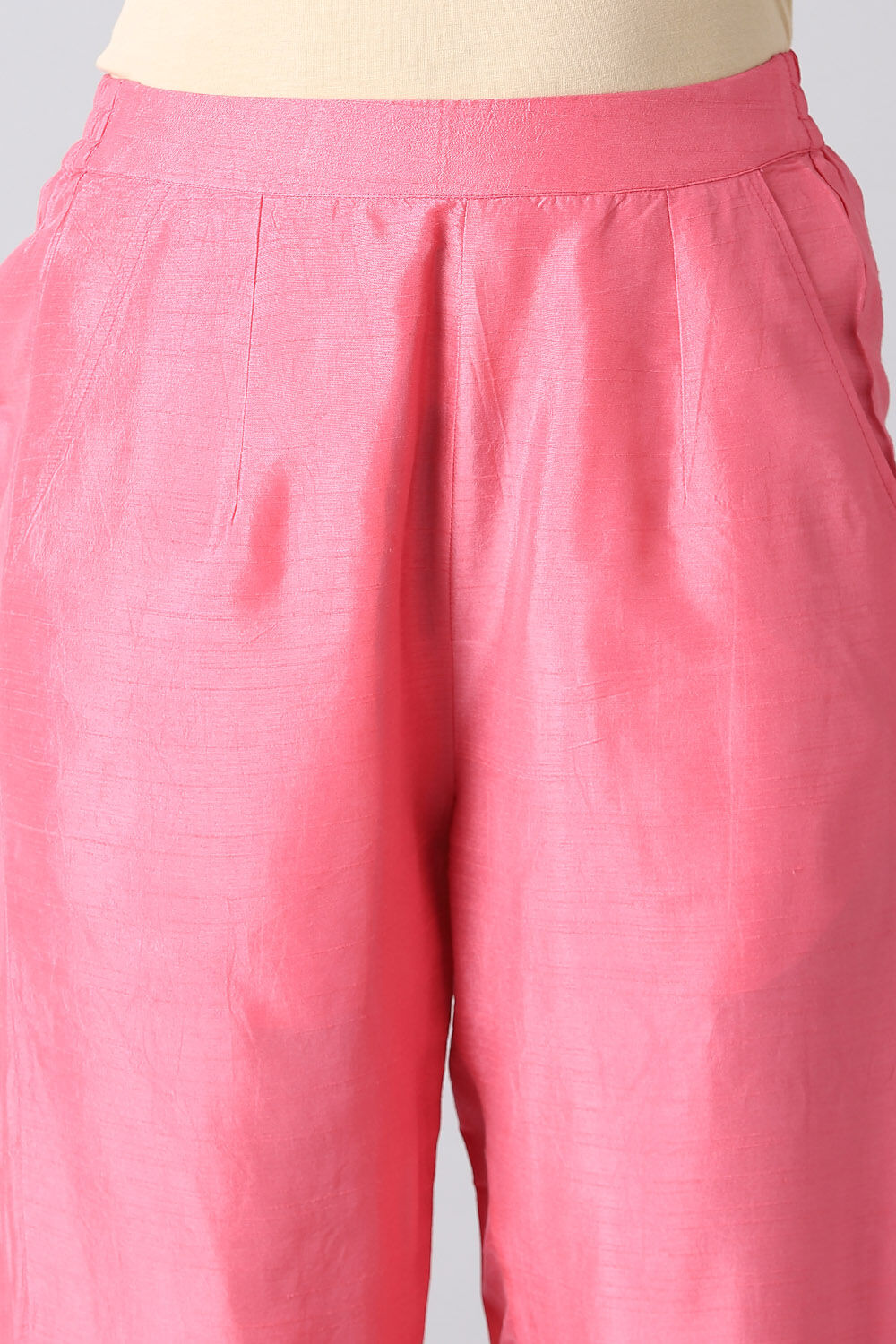 Pink Organza Cotton Woven Kurta Set image number null