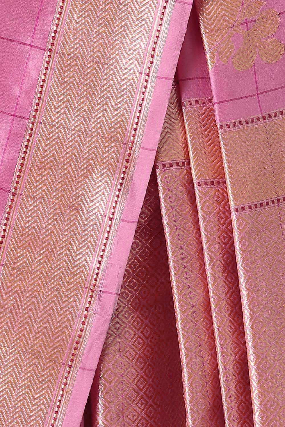 Light Pink Pure Silk Banarasi Saree image number null