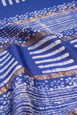 Dark Blue Pure Silk Cotton Batik Saree thumbnail image number null