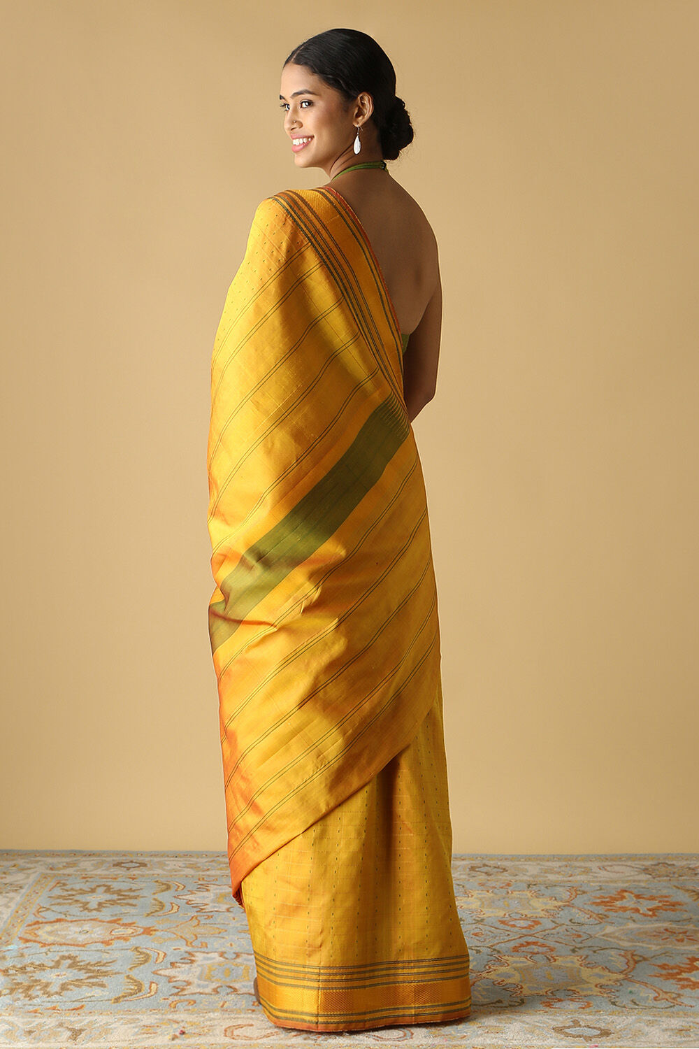 Yellow Pure Silk Kanjivaram Saree image number null