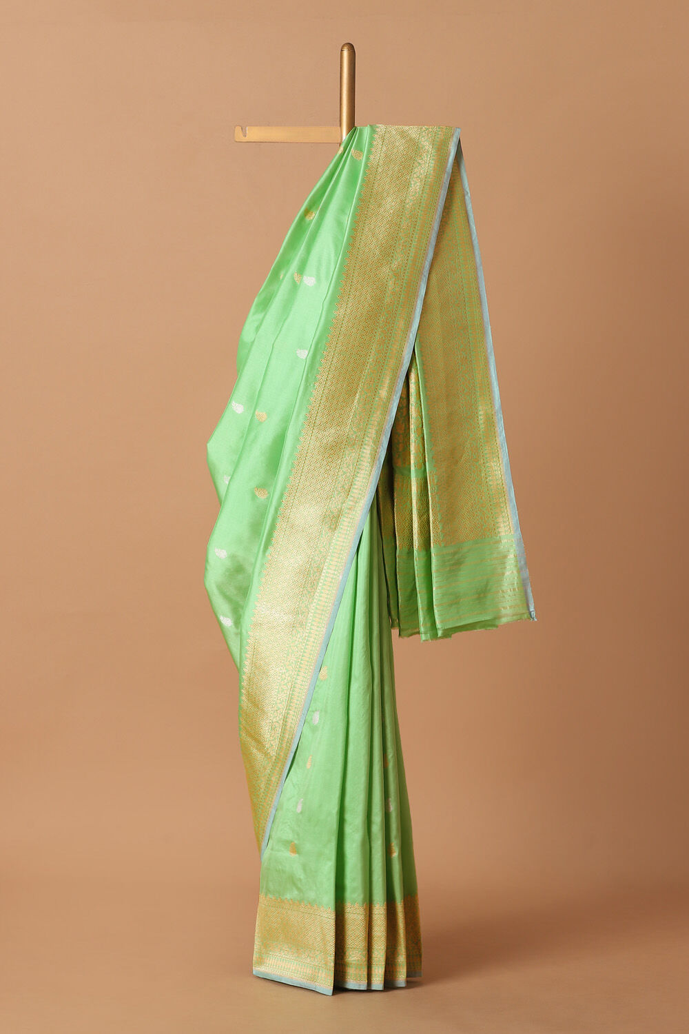Light Green Pure Silk Banarasi Saree image number null
