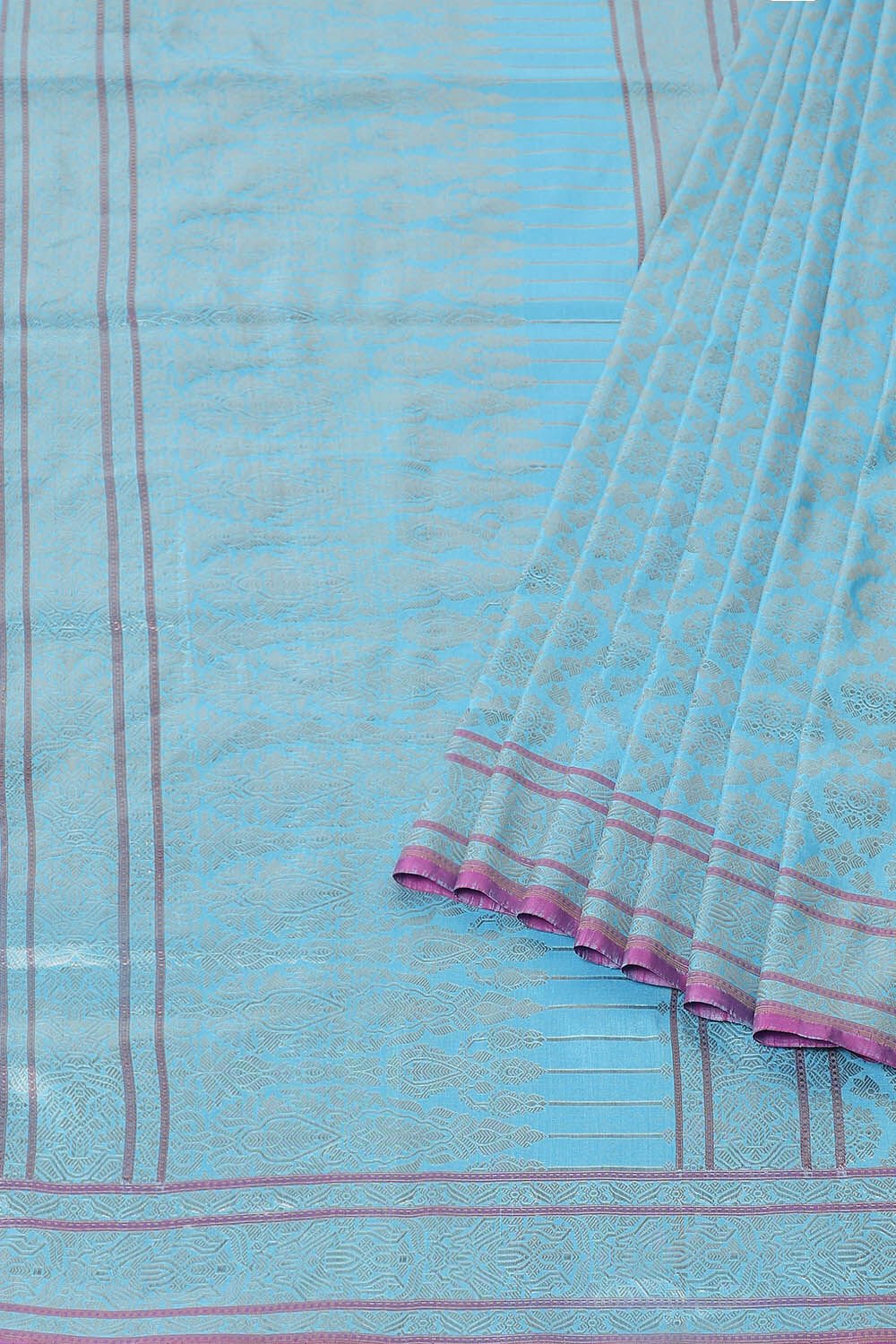 Light Blue Pure Silk Banarasi Brocade Saree image number null
