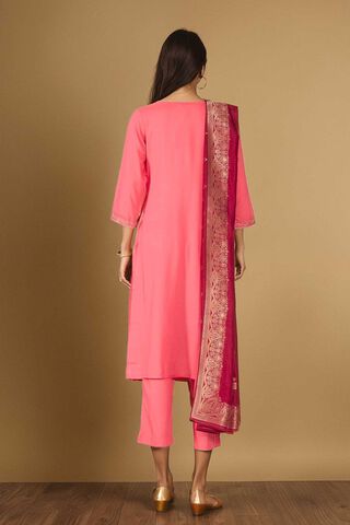 Pink Viscose Embroidered Kurta Set thumbnail image number null
