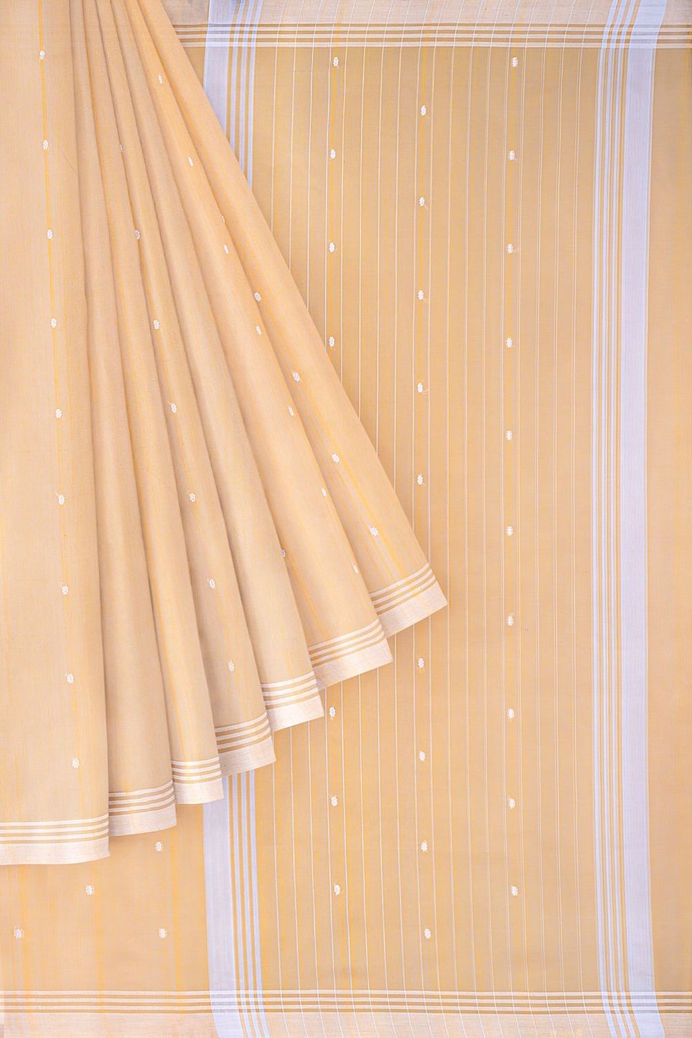 Yellow Pure Silk Cotton Chanderi Saree image number null