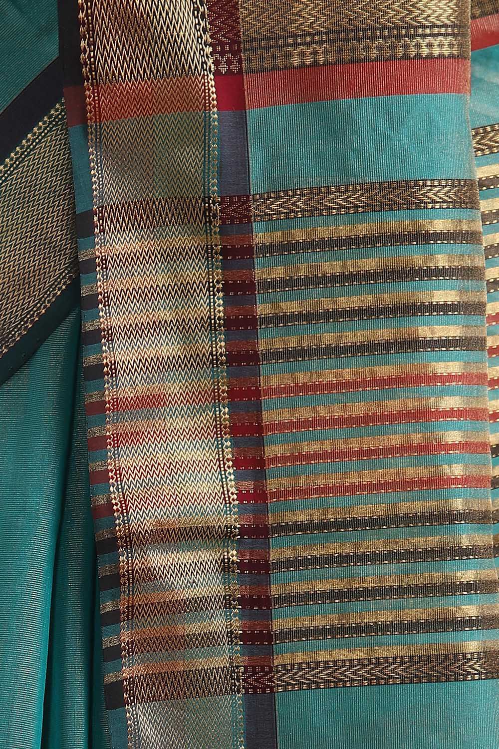 Green Pure Cotton Tissue Maheswari Saree image number null