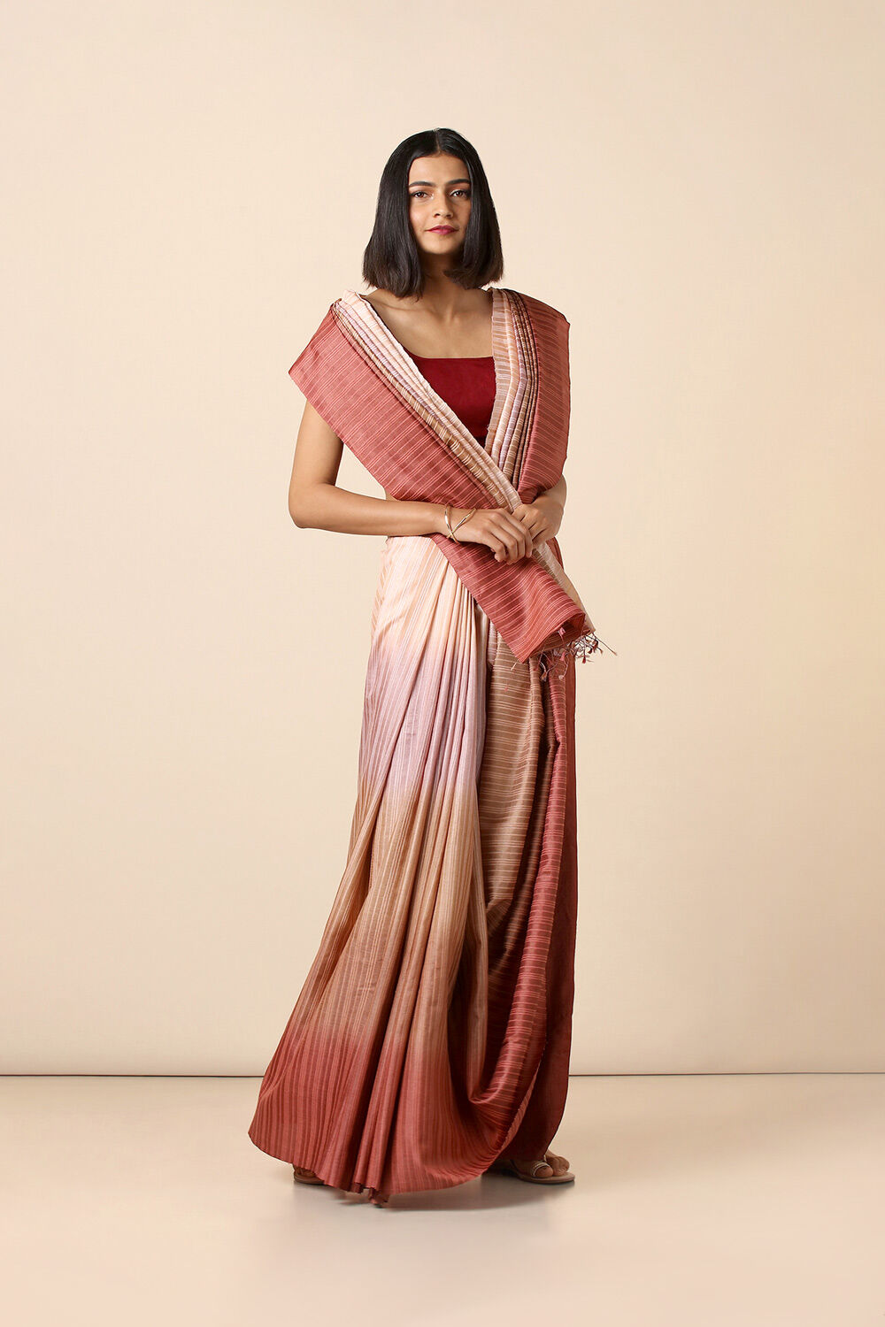 Multicolored Pure Tussar Woven Saree image number null