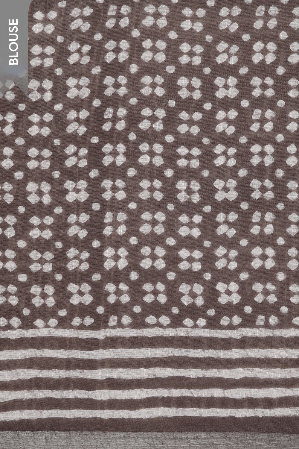 Grey Cotton Viscose Contemporary Block Printed Saree image number null