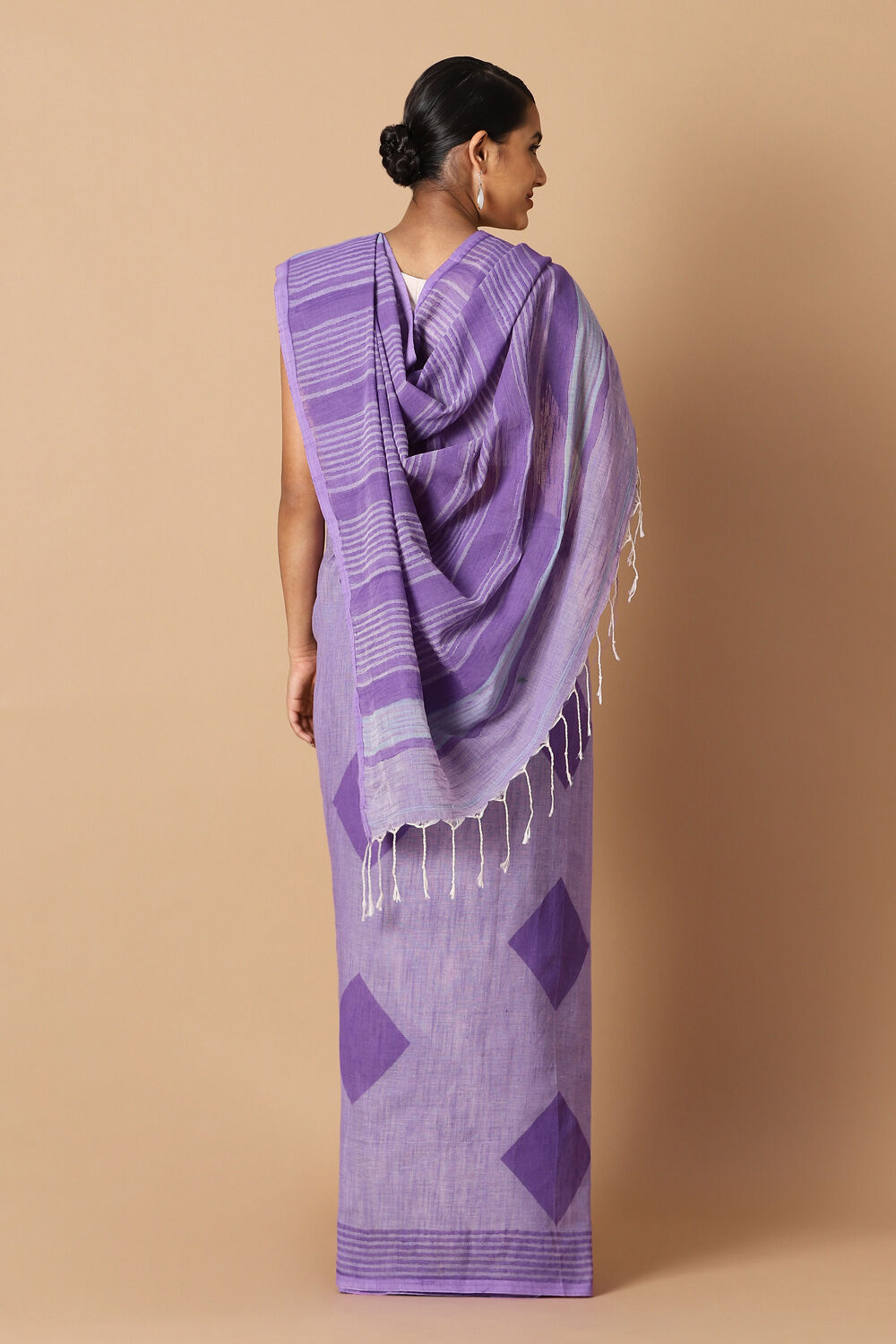 Violet Pure Cotton Printed Saree image number null
