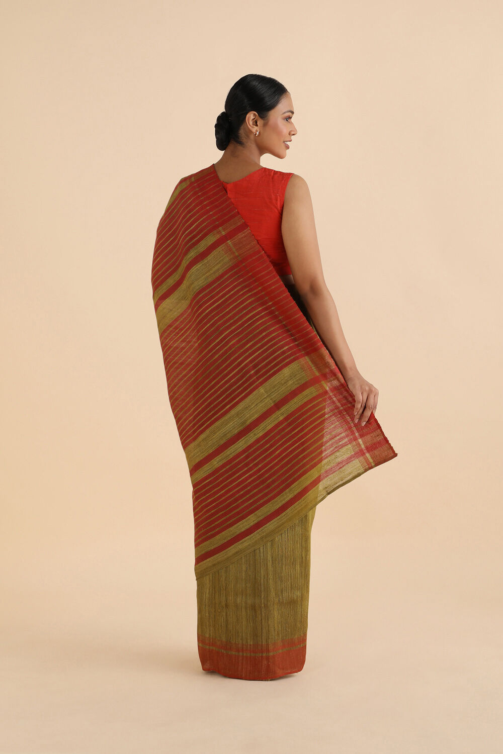 Green Pure Tussar Bhagalpuri Saree image number null