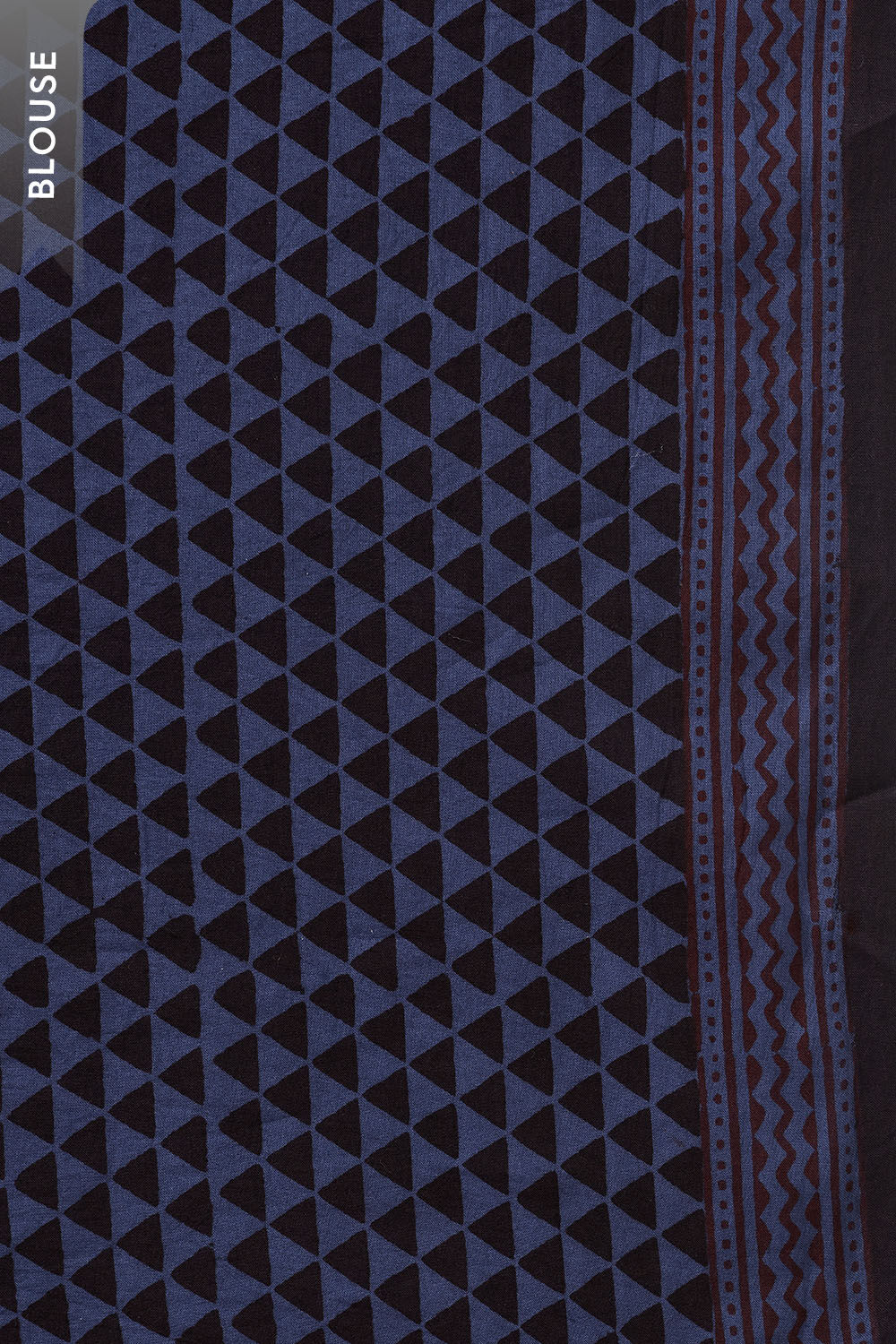 Dark Blue Bagh Block Printed Pure Cotton Saree image number null