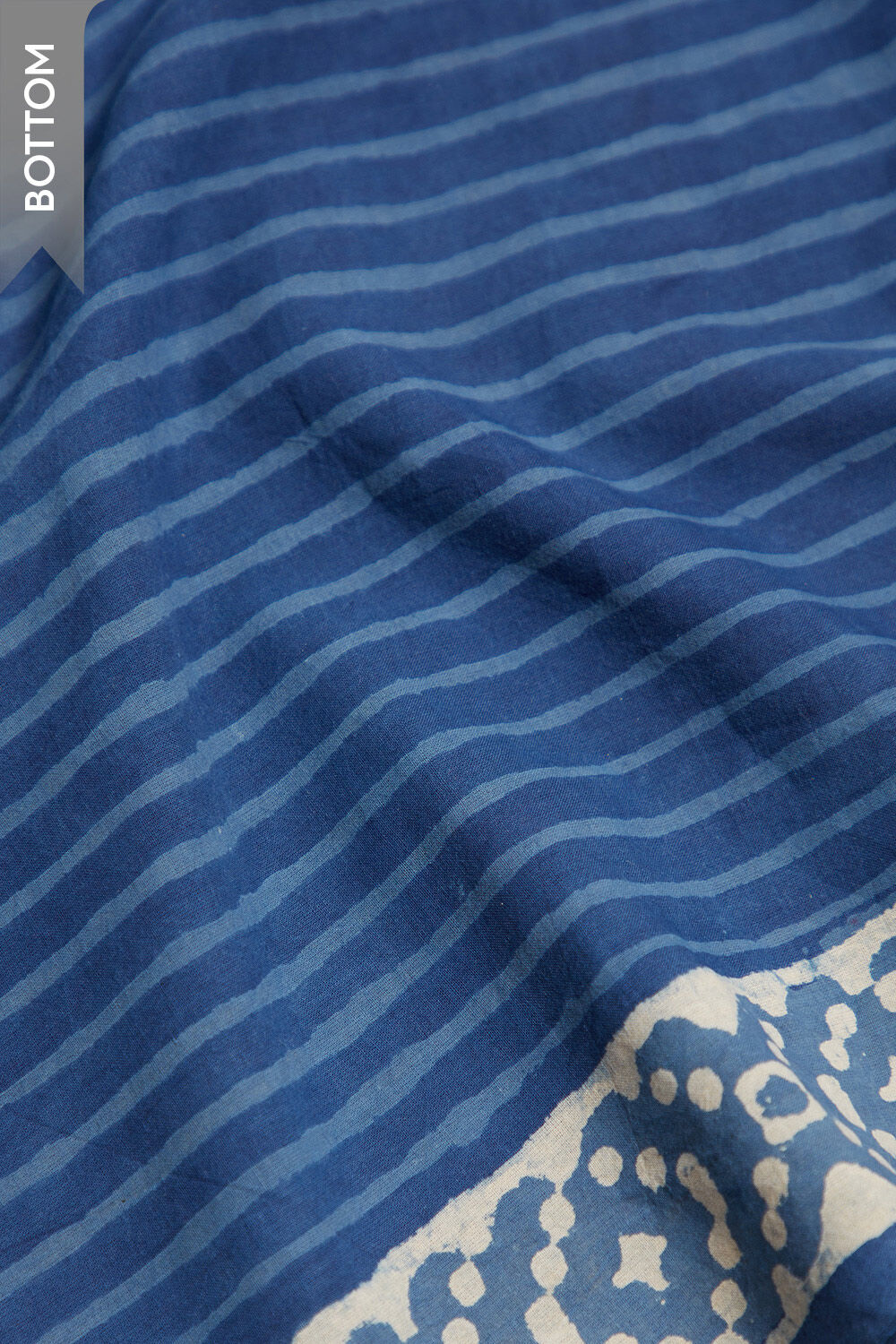 Blue Pure Cotton Dabu Block Printed Unstitched Suit Set image number null