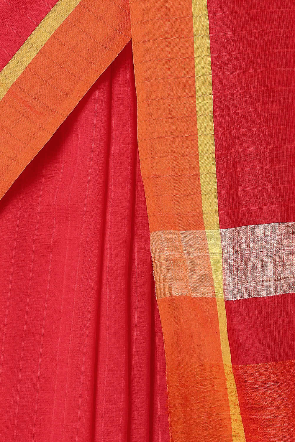 Dark Red Pure Silk Cotton Bengal Saree image number null