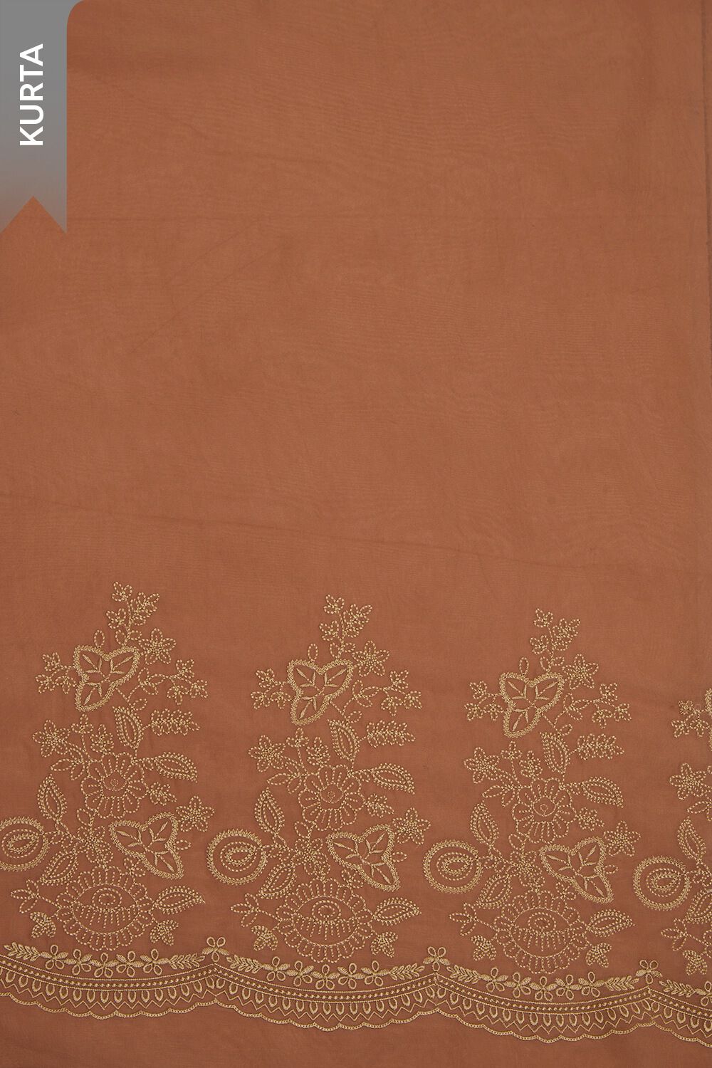 Brown Viscose Embroidered Unstitched Suit Set image number null