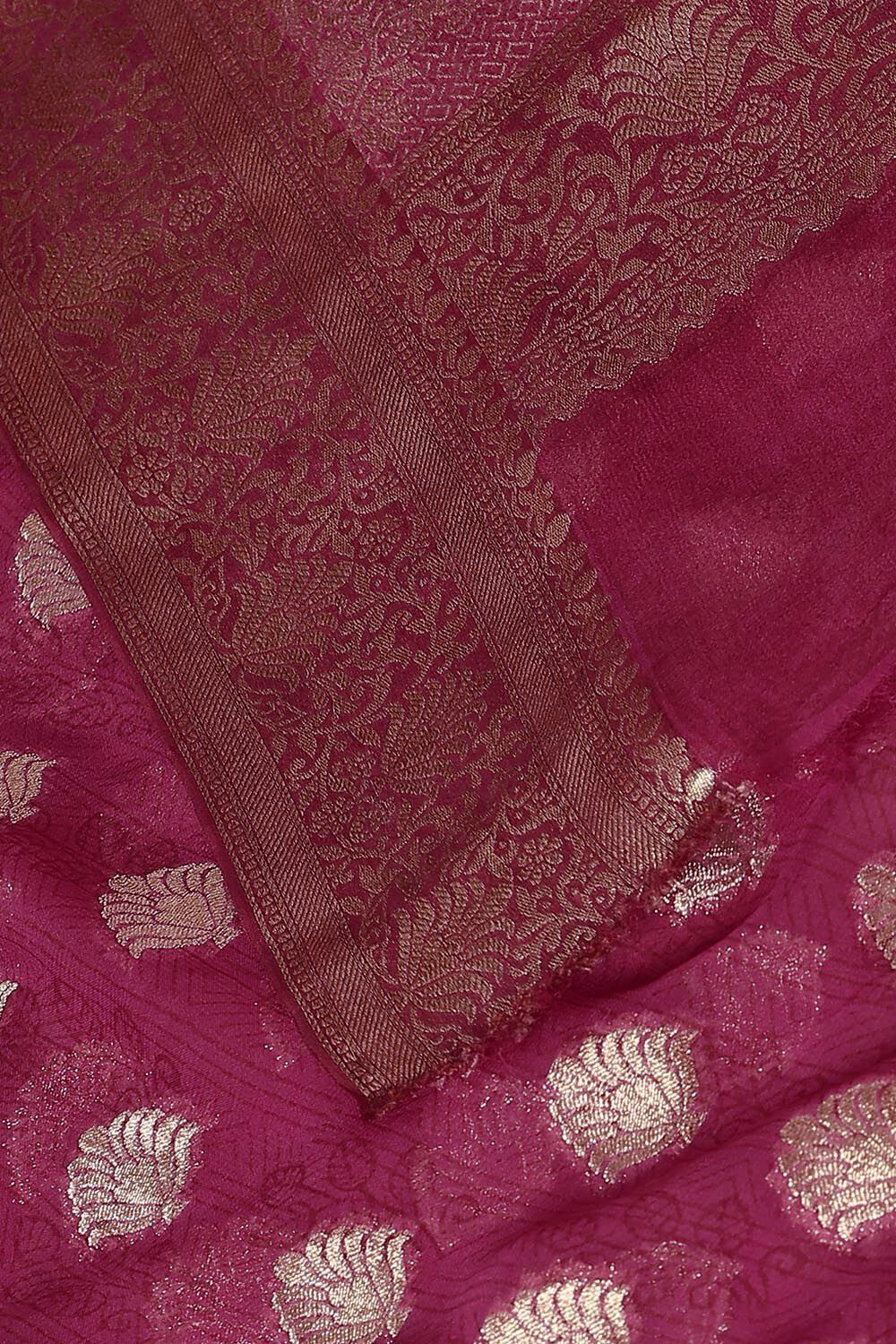 Pink Viscose Pure Georgette Banarasi Saree image number null