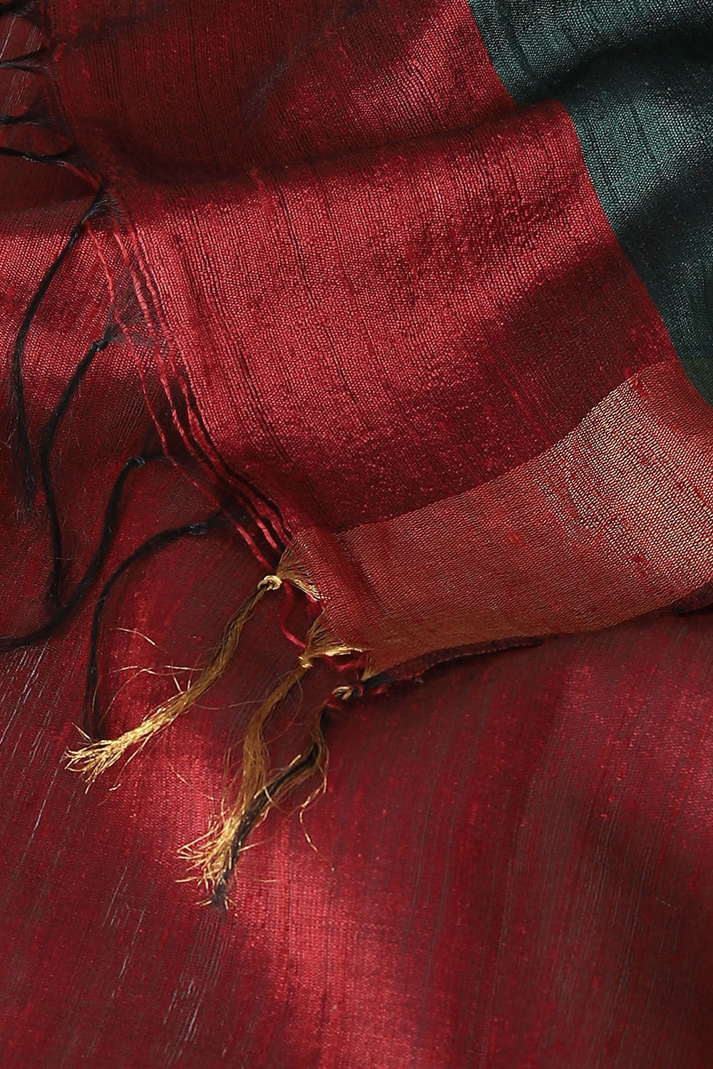 Dark Red Pure Khadi Silk Bhagalpuri Saree image number null